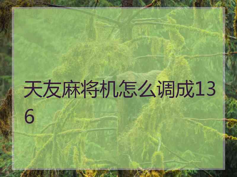 天友麻将机怎么调成136