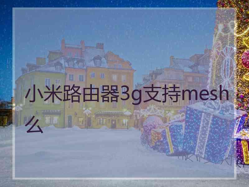 小米路由器3g支持mesh么