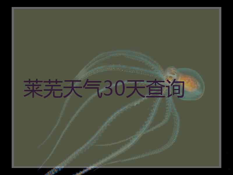 莱芜天气30天查询