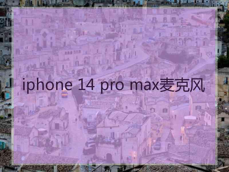 iphone 14 pro max麦克风