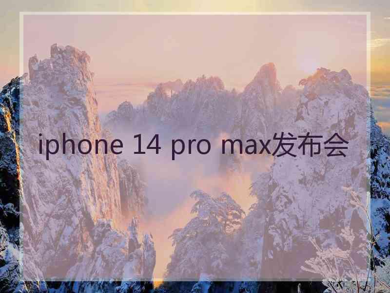 iphone 14 pro max发布会