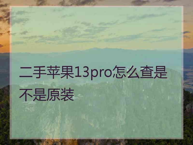 二手苹果13pro怎么查是不是原装