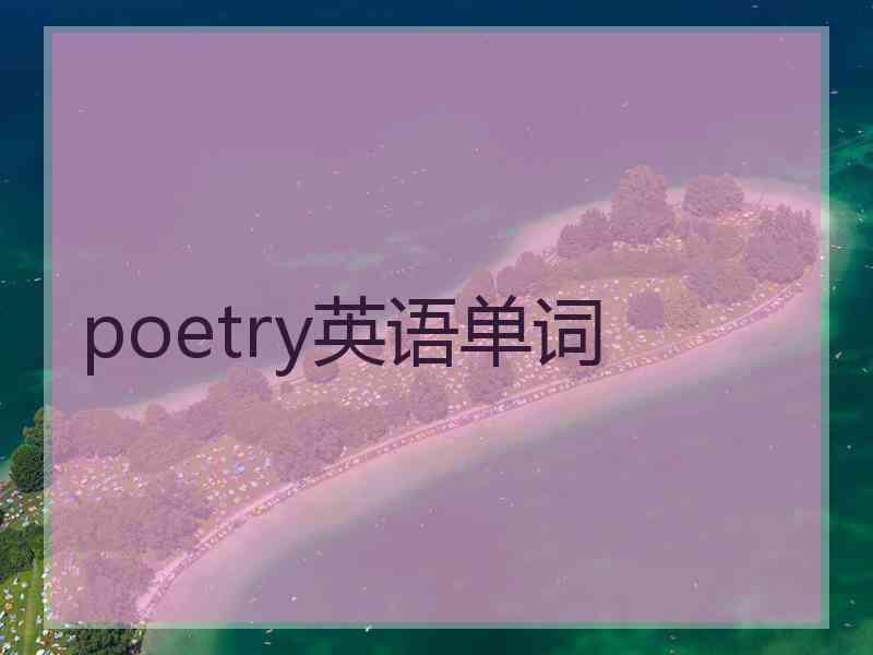 poetry英语单词