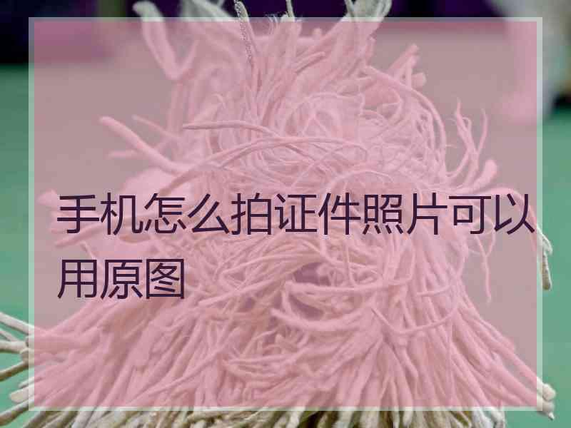 手机怎么拍证件照片可以用原图