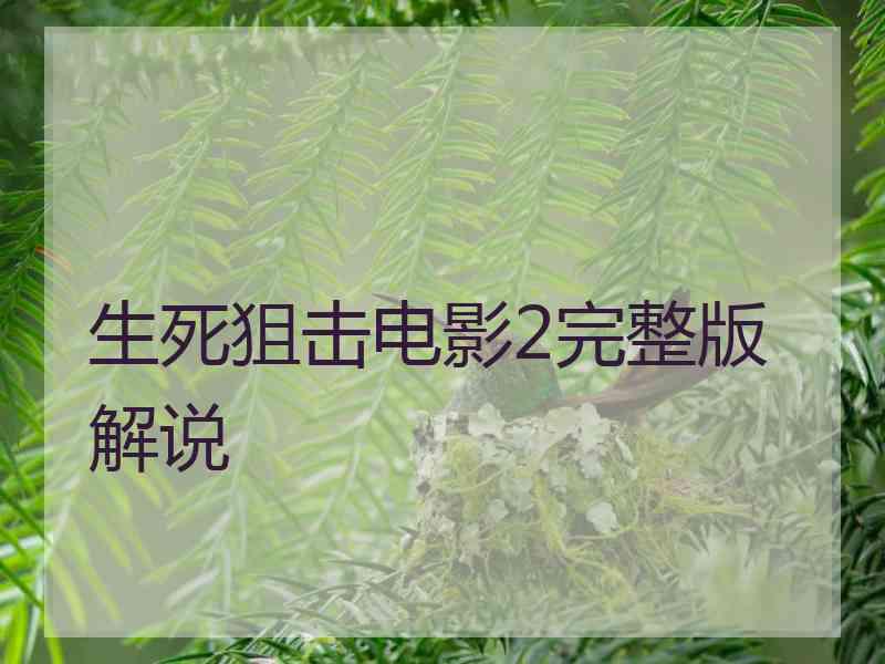 生死狙击电影2完整版解说