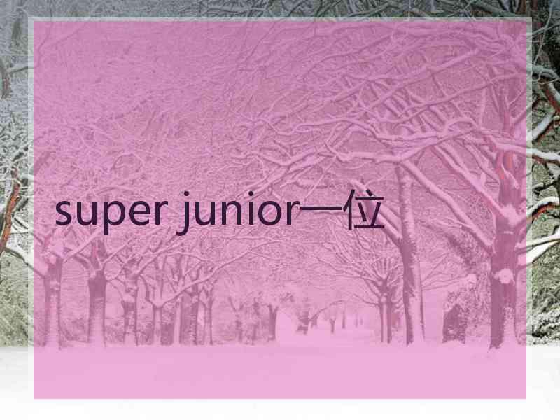 super junior一位