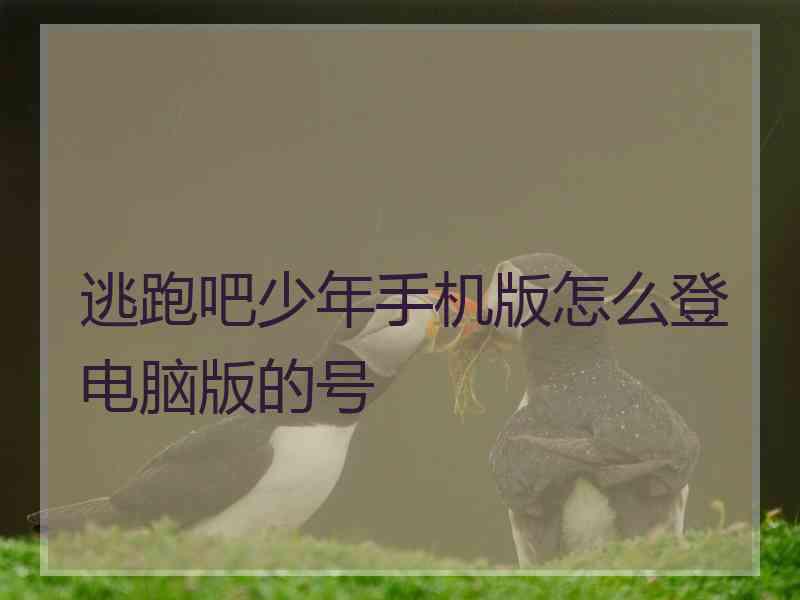 逃跑吧少年手机版怎么登电脑版的号