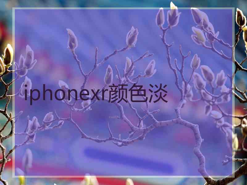 iphonexr颜色淡