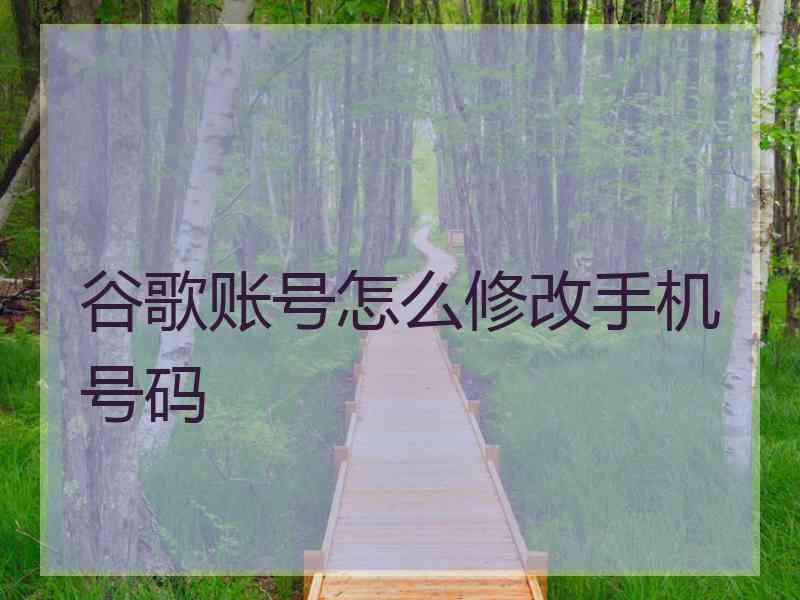 谷歌账号怎么修改手机号码