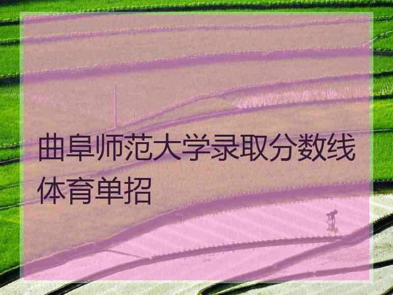 曲阜师范大学录取分数线 体育单招