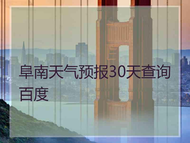 阜南天气预报30天查询百度