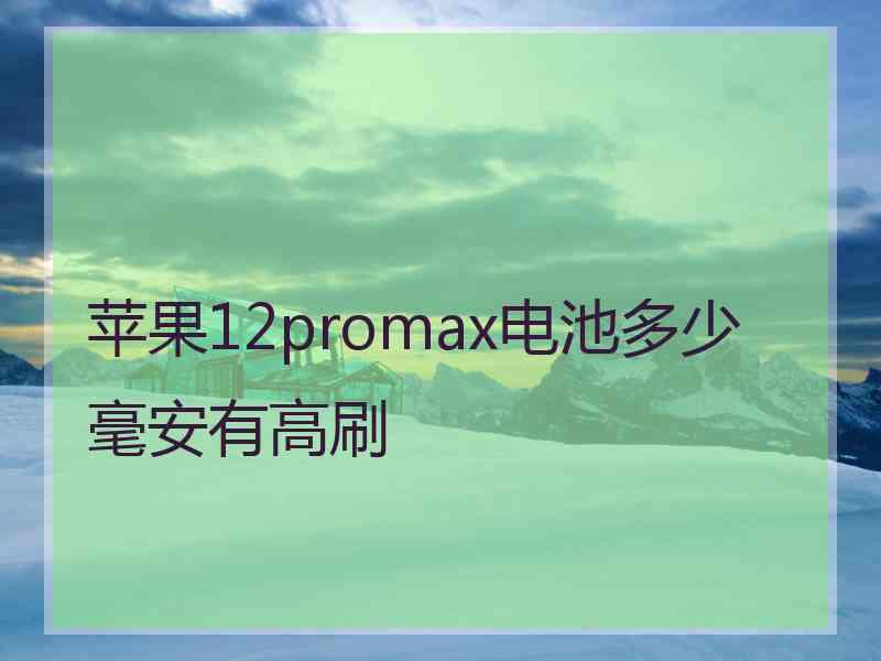 苹果12promax电池多少毫安有高刷