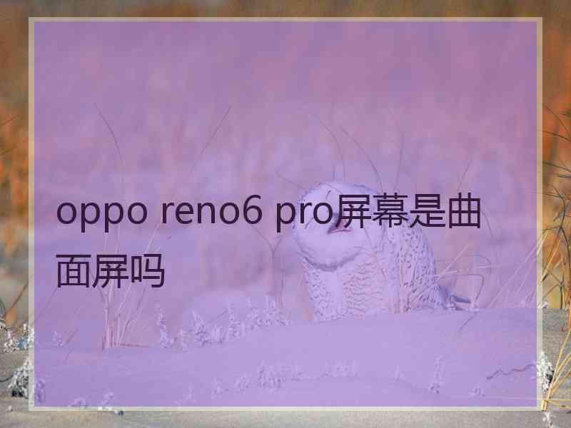 oppo reno6 pro屏幕是曲面屏吗