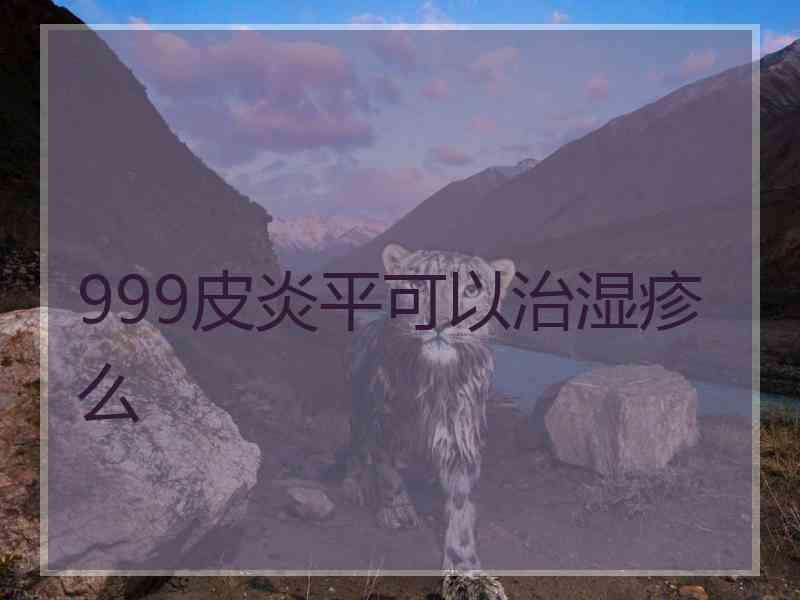 999皮炎平可以治湿疹么