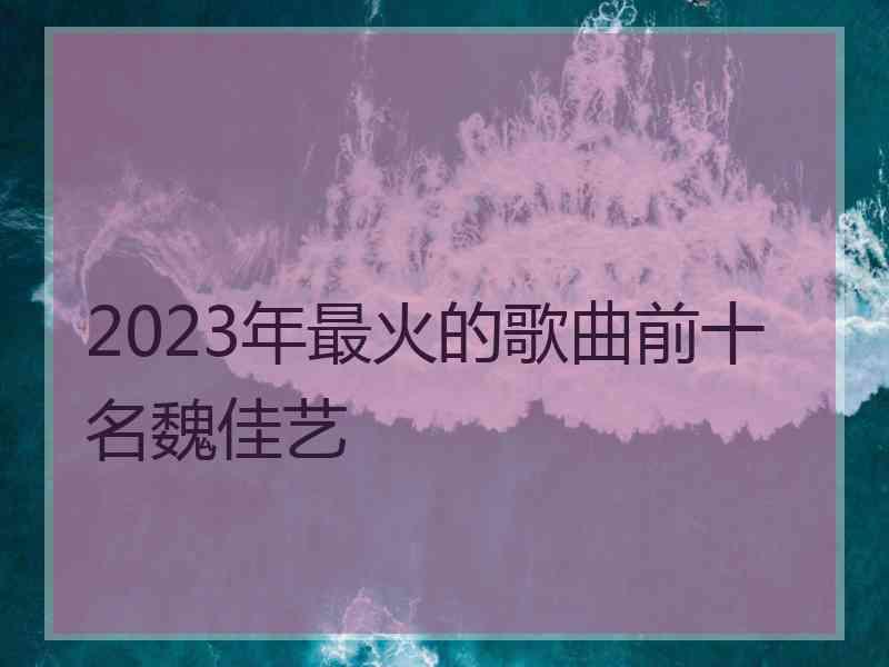 2023年最火的歌曲前十名魏佳艺