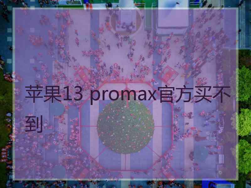 苹果13 promax官方买不到