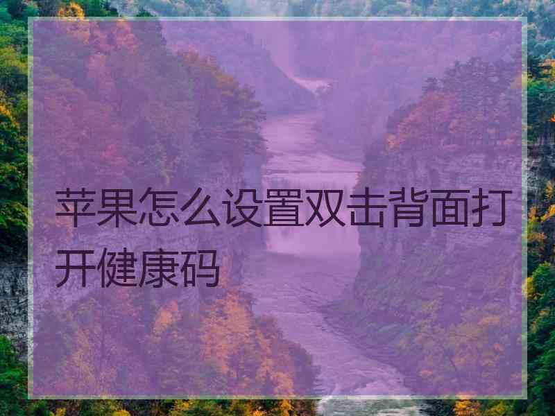 苹果怎么设置双击背面打开健康码