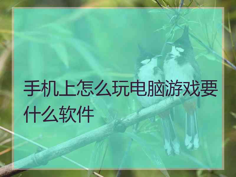 手机上怎么玩电脑游戏要什么软件