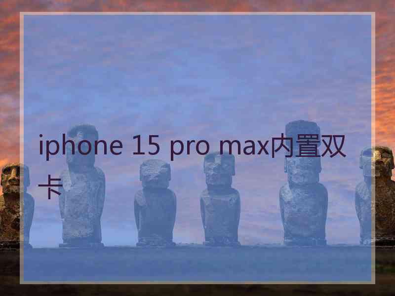 iphone 15 pro max内置双卡