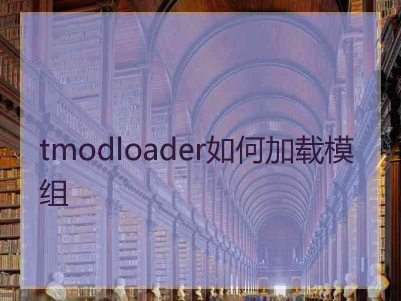 tmodloader如何加载模组