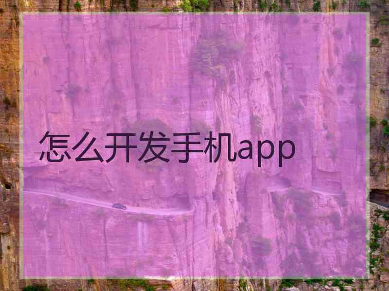 怎么开发手机app