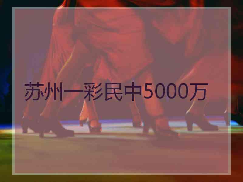 苏州一彩民中5000万