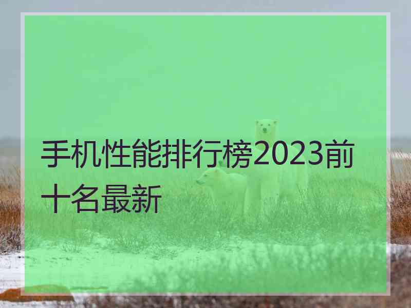 手机性能排行榜2023前十名最新