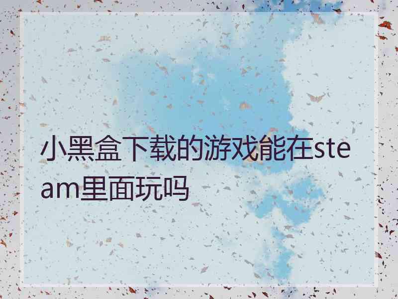 小黑盒下载的游戏能在steam里面玩吗