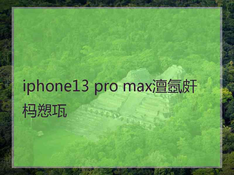 iphone13 pro max澶氬皯杩愬瓨