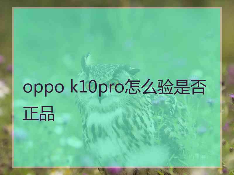 oppo k10pro怎么验是否正品