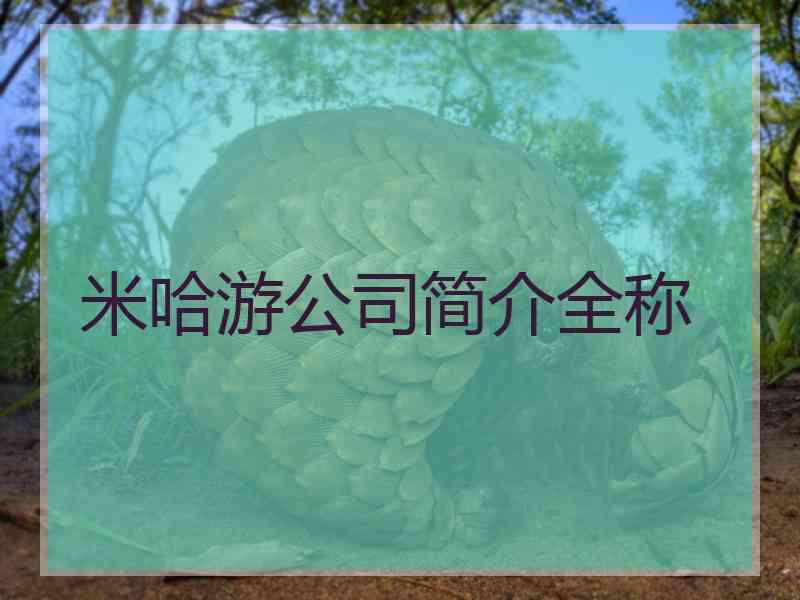 米哈游公司简介全称