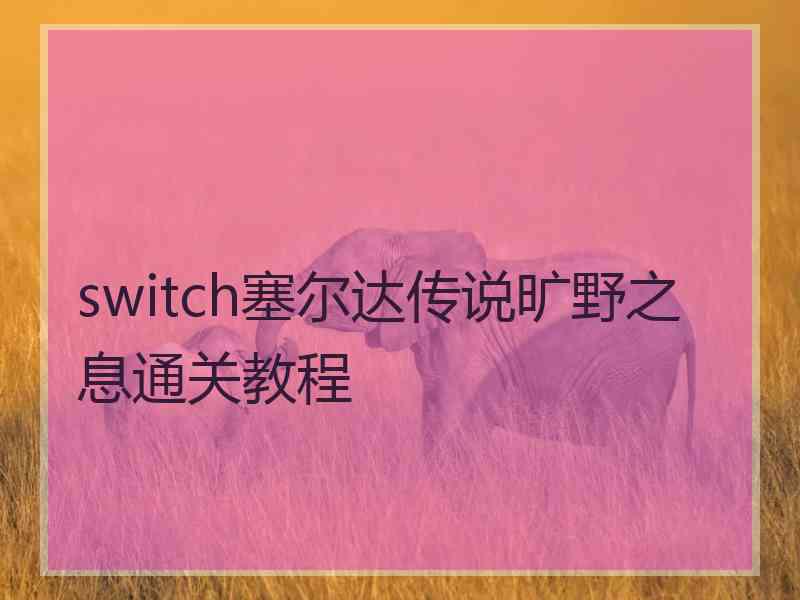 switch塞尔达传说旷野之息通关教程