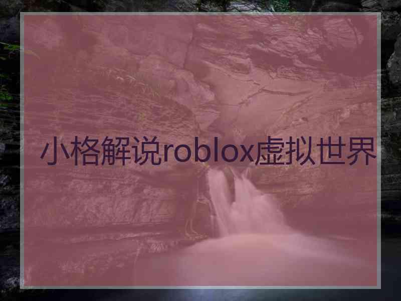 小格解说roblox虚拟世界