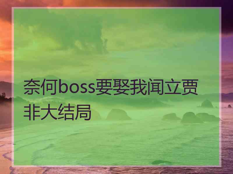 奈何boss要娶我闻立贾非大结局