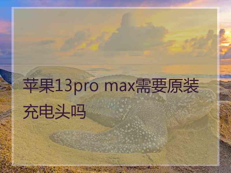 苹果13pro max需要原装充电头吗