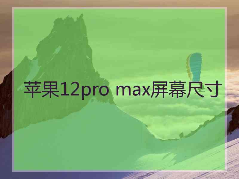 苹果12pro max屏幕尺寸