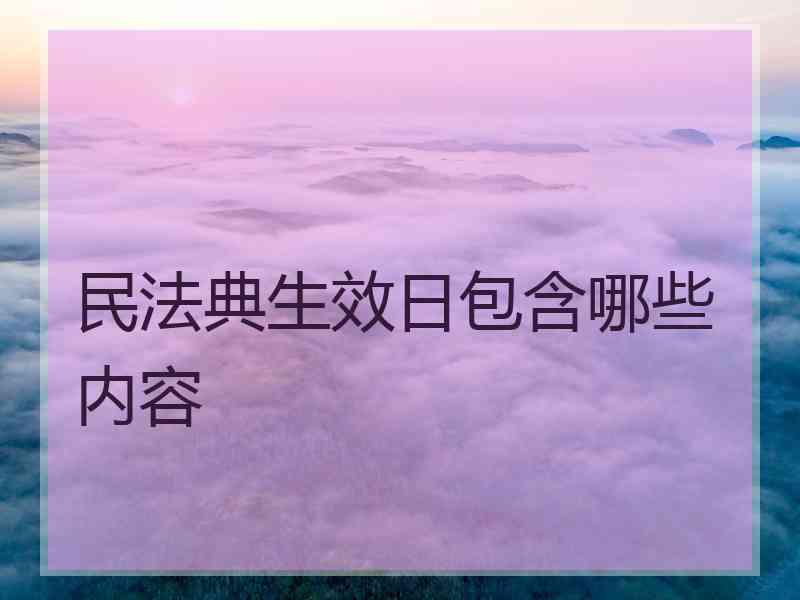 民法典生效日包含哪些内容