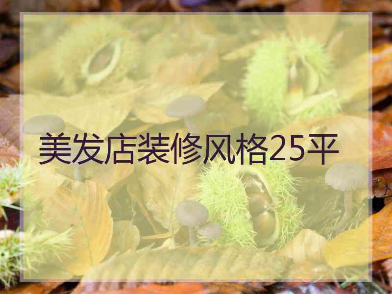 美发店装修风格25平