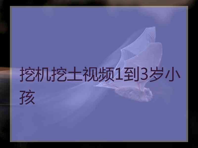 挖机挖土视频1到3岁小孩