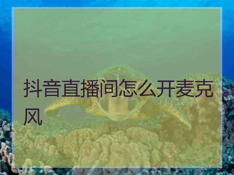 抖音直播间怎么开麦克风