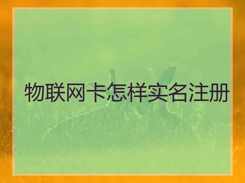 物联网卡怎样实名注册