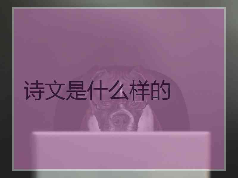 诗文是什么样的