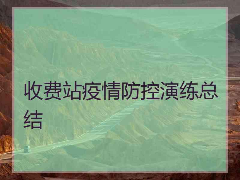 收费站疫情防控演练总结