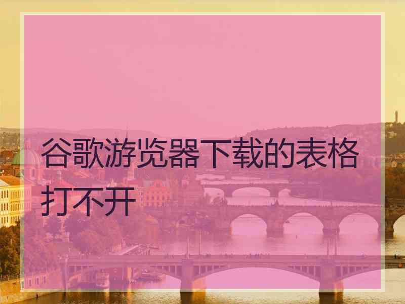 谷歌游览器下载的表格打不开