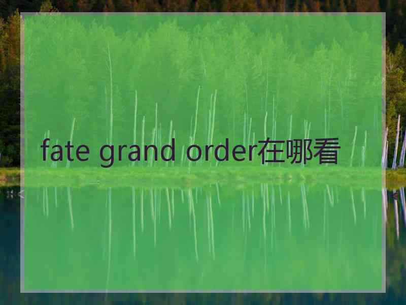 fate grand order在哪看