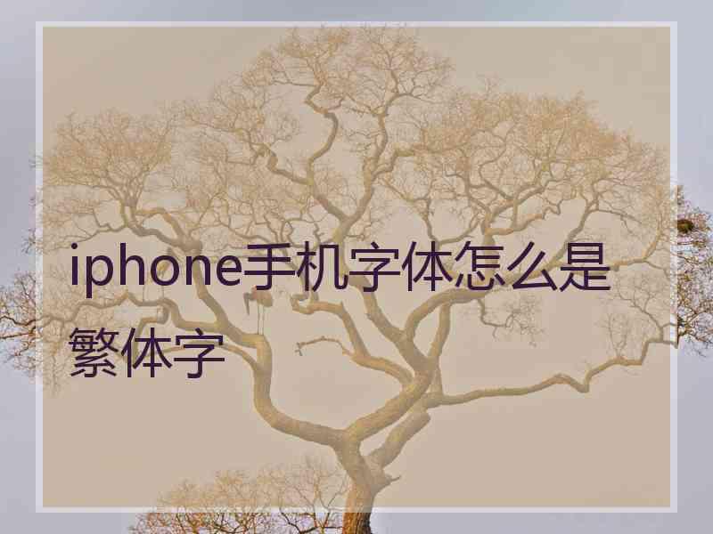 iphone手机字体怎么是繁体字