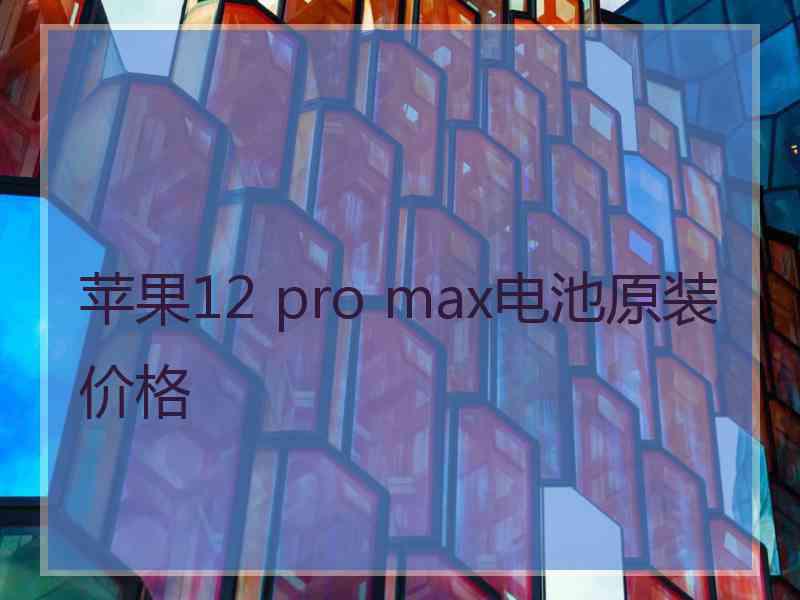 苹果12 pro max电池原装价格