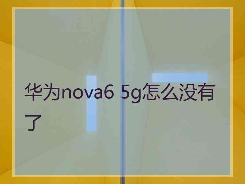 华为nova6 5g怎么没有了