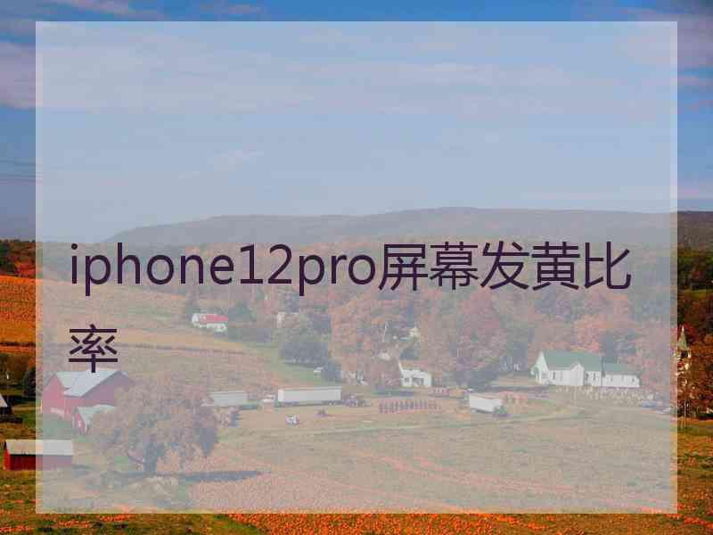 iphone12pro屏幕发黄比率