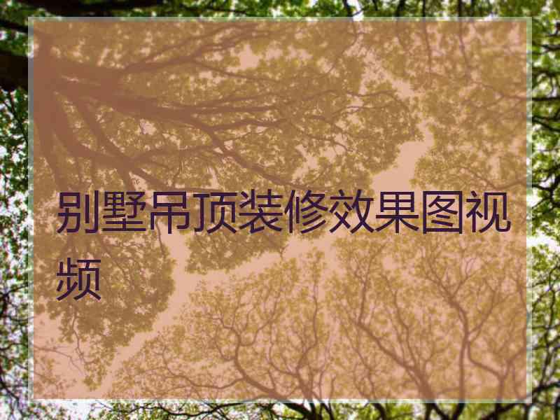 别墅吊顶装修效果图视频